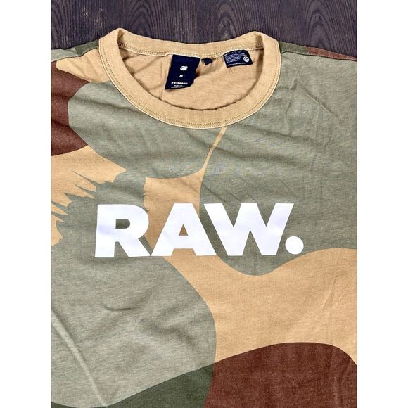 G-Star Raw Camo T-Shirt Women's M Military Short Sleeve Crew Neck White Logo - Picture 3 of 10